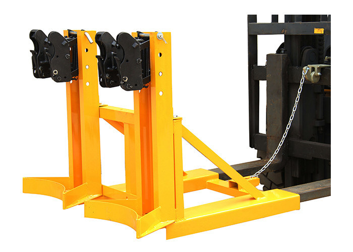 Double Grip Type Forklift Drum Grabber For Thin Rimmed Drums