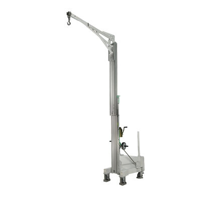 BS01 Balanced Counterweight Manual Hand Winch Crane 150kg, Mobile Floor Crane with Counterweight & Swivel Hook, for Warehouse Workshop Construction