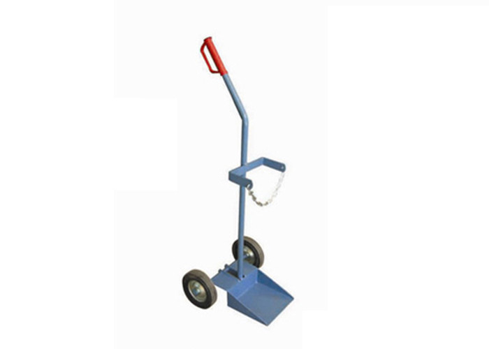 CT10 Steel Bottle Trolley Single Steel Cylinder Handling Trolley With Chain Protection Device Load Capacity 40-50L